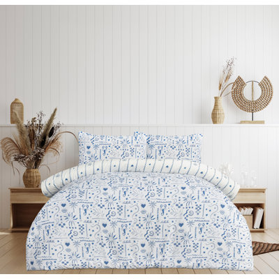 Annael Microfiber Patchwork Duvet Cover Set with Pillowcases