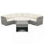 Ensemble de meubles de patio Mobilier d'extérieur Méridienne en rotin Ensemble de sièges de patio avec coussins et table de centre-1539146391