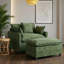 Fauteuil d'appoint surdimensionné en chenille avec repose-pieds-1219660615