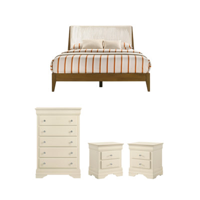 Ensemble de chambre en bois massif 4 pièces Barvelle