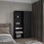 Armoire haute autoportante à une porte avec tringle suspendue et tablettes intérieures, garde-robe de chambre compacte-129488596