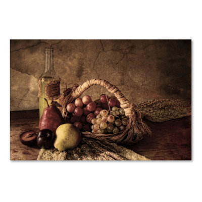 Wrapped Canvas Wall Art - Silvia Simonato 'Grapes' Wall Art for Living Room, Bedroom, or Office Décor - 30x47