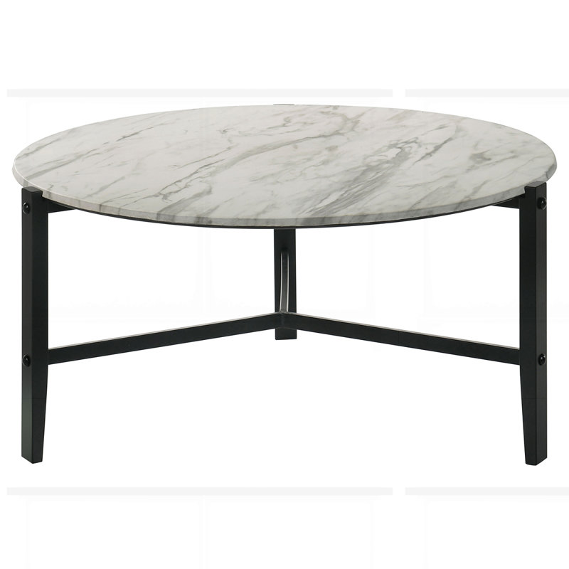 Round Faux Marble Coffee Table