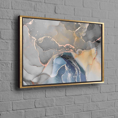 Élégant art mural abstrait en marbre accentué fabriqué à partir d'une toile de coton durable pour une touche luxueuse et moderne