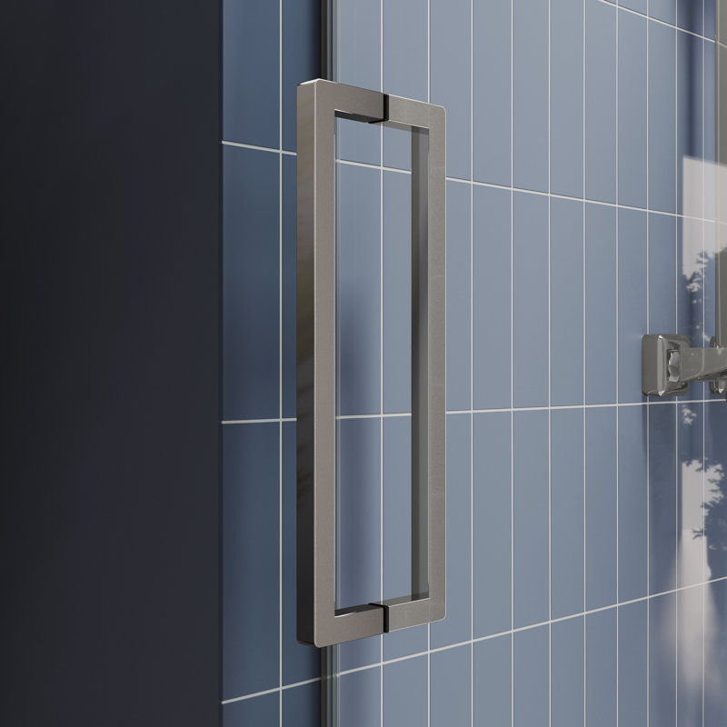 Chrome Frameless Sliding Shower Door with Clear Tempered Glass