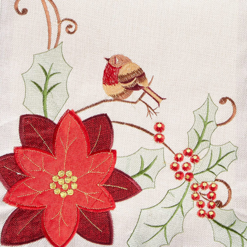 Chemin de table de noël poinsettia saisons