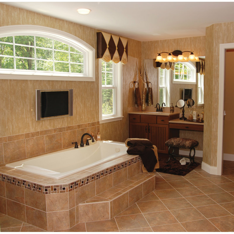 Charlotte 72'' x 36'' Acrylic Bathtub, Almond, Polished Chrome