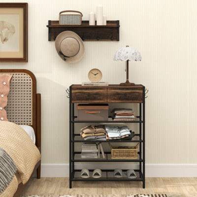 5 - Hook Wall Mounted Coat Rack