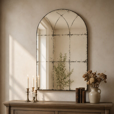 Miroir mural semi-circulaire polyvalent pour la maison Idéal pour les chambres à coucher, les salons, les salles à manger, les foyers, les foyers et plus encore