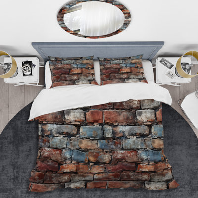 Brick Wall Elegance III - Ensemble de housse de couette en brique - Microfibre de polyester