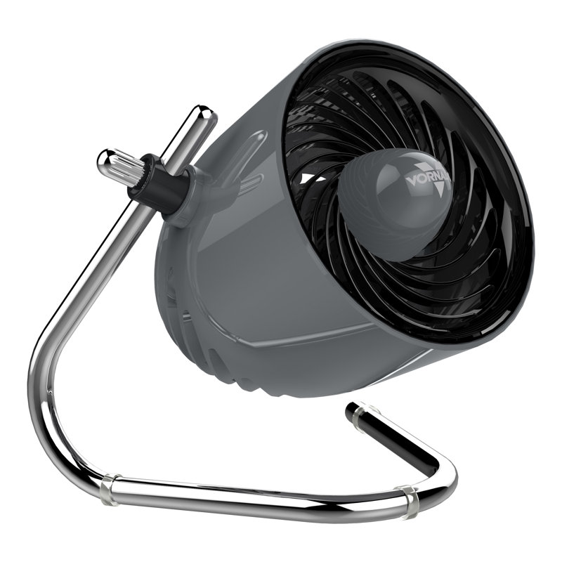 Storm Gray Oscillating Desk Fan with Three Speeds