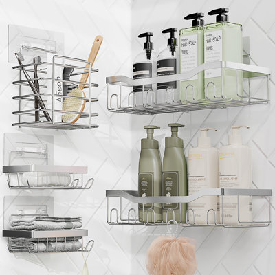 Serviteur de douche adhésif en acier inoxydable