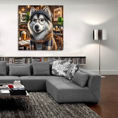 'Hipster Dog - Siberian Husky' by Rey Klimt Acrylic Glass Wall Art