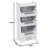 Laundry Basket With Wheels,Rolling Folding Laundry Hamper,Utility Cart,Kitchen Storage Cart,Stackable Storage Bins Open Front,