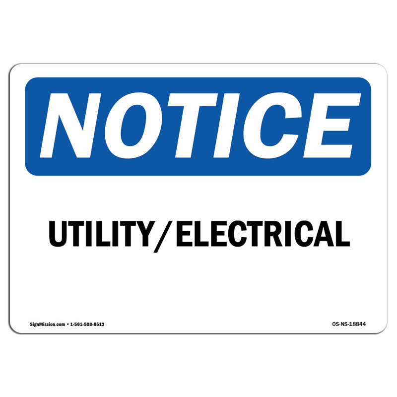 Utility Electrical Aluminum Sign 12 x 18