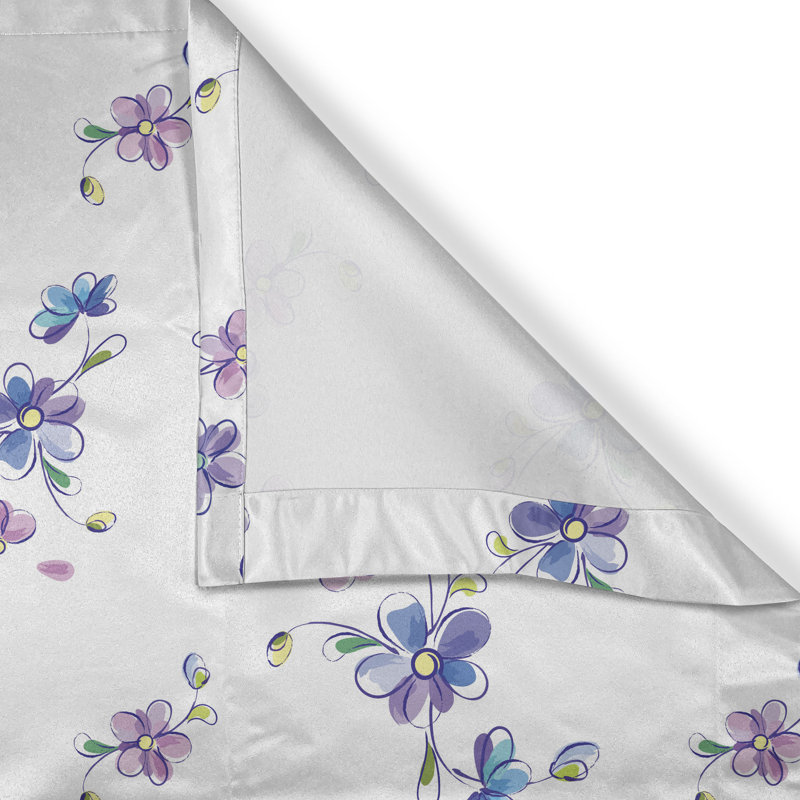 Dakota Fields Garden Grommet Curtain Decorative 2-Panel Window Drapes, 50", Purple Blue Pink, 50" W x 72" L