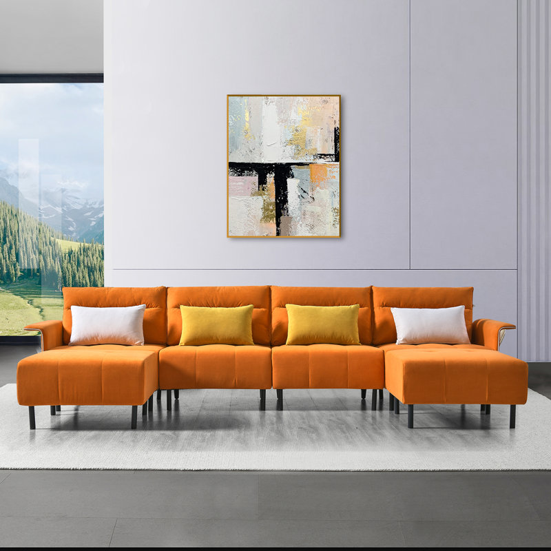 Canapé, Velours orange
