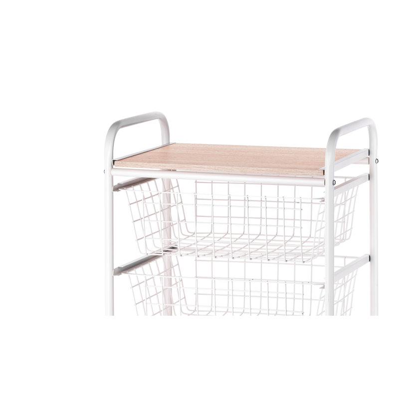 Stainless Steel Kitchen Cart with Wine Rack and Storage