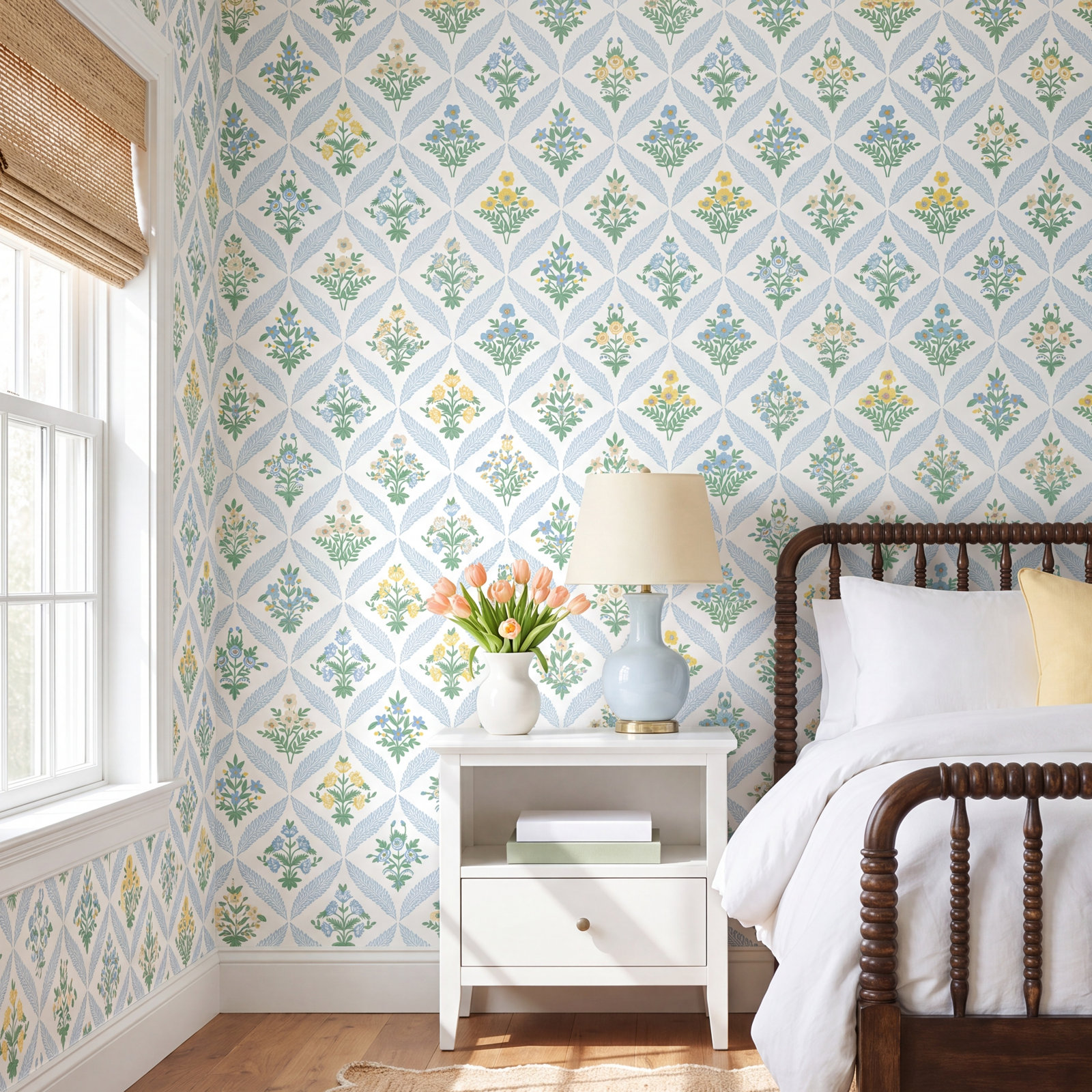Estee Garden Wallpaper Double Roll, Blue