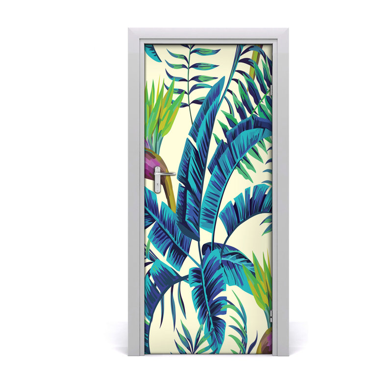 Tropical Leaves Door Decal