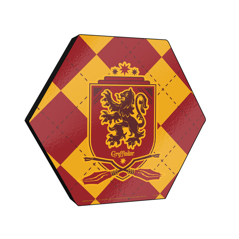 Impression sur bois Harry Potter (tissu écossais Gryffondor)