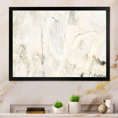 «Fluid Art Waves In Shades Of Cream II», reproduction sur toile flottante