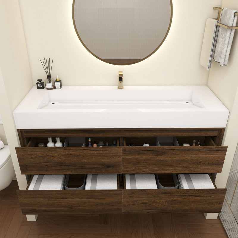 Victoria 60''Bathroom Vanity Base, Rosewood