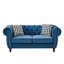 Canapé Chesterfield® en tissu d'ameublement en velours avec accoudoirs roulés et têtes de clou, canapé rembourré de style Mid-Century, canapé 2 places-553917996
