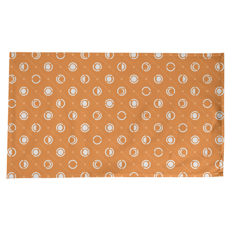 Classic Moon Phases Tablecloth, White/Orange