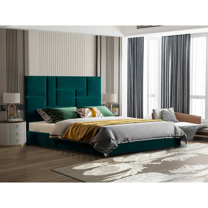 Upholstered Bed, Single (3'), Green