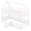Lit superposé simple au-dessus de simple avec clôture et porte, blanc (ancien SKU: WF313047AAK)