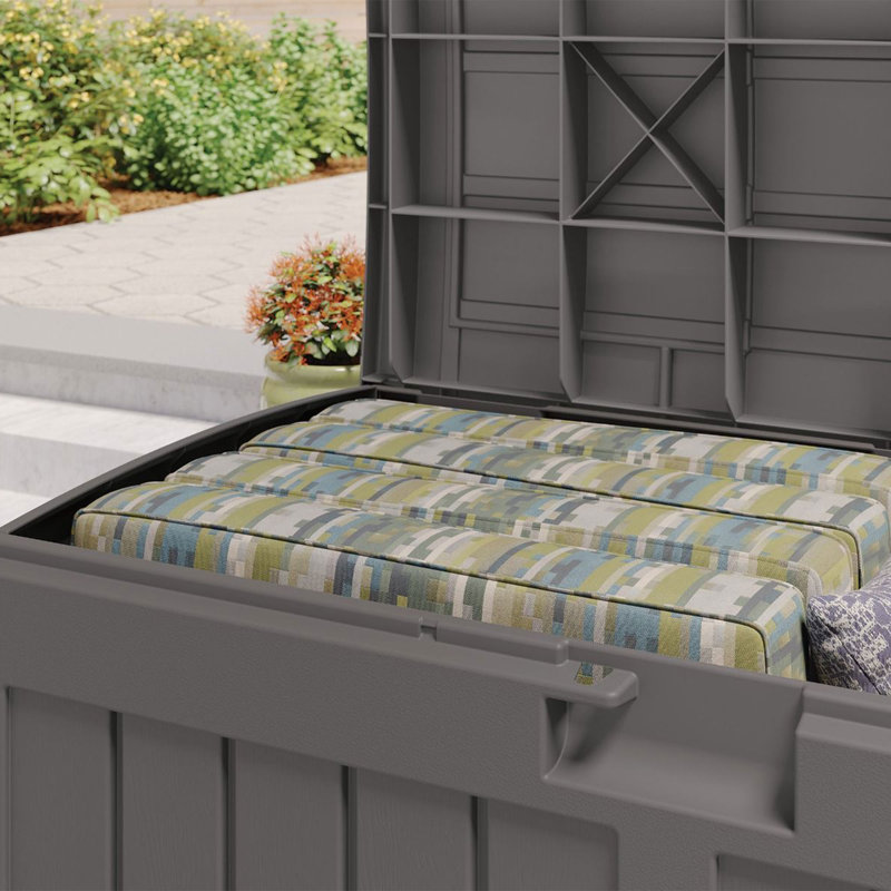 Suncast 50 Gallon Water Resistant Deck Box, Gray