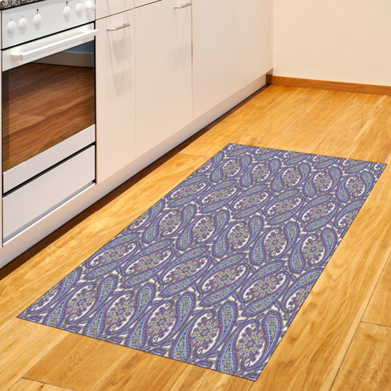 Paisley High Density Long Fiber Poly Threads Decorative Area Rug Carpet, Rectangle 2'7" x 5'