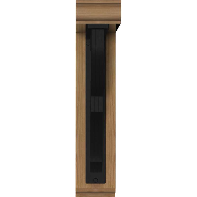 Support de fer triple Bradford, H 19 po x P 16 po, Cèdre rouge de l'Ouest l 3 1/2 po x T 2 po (lisse