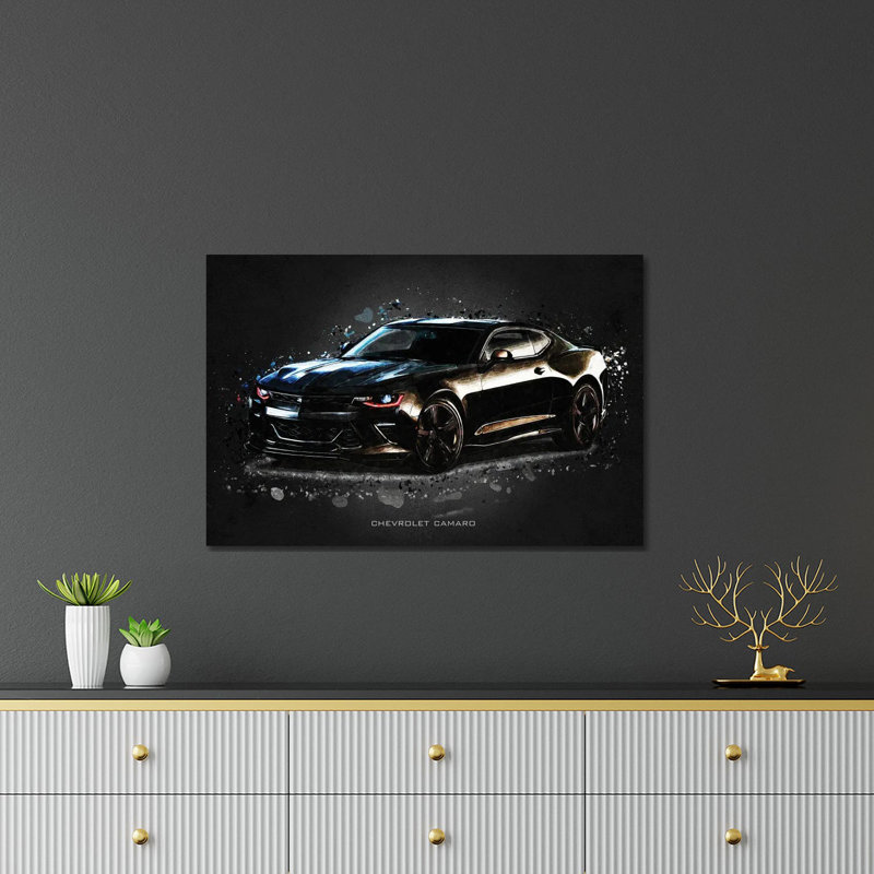 Imprimé acrylique sur verre acrylique, Camaro, H 24 po x l 32 po x P 0,25 po