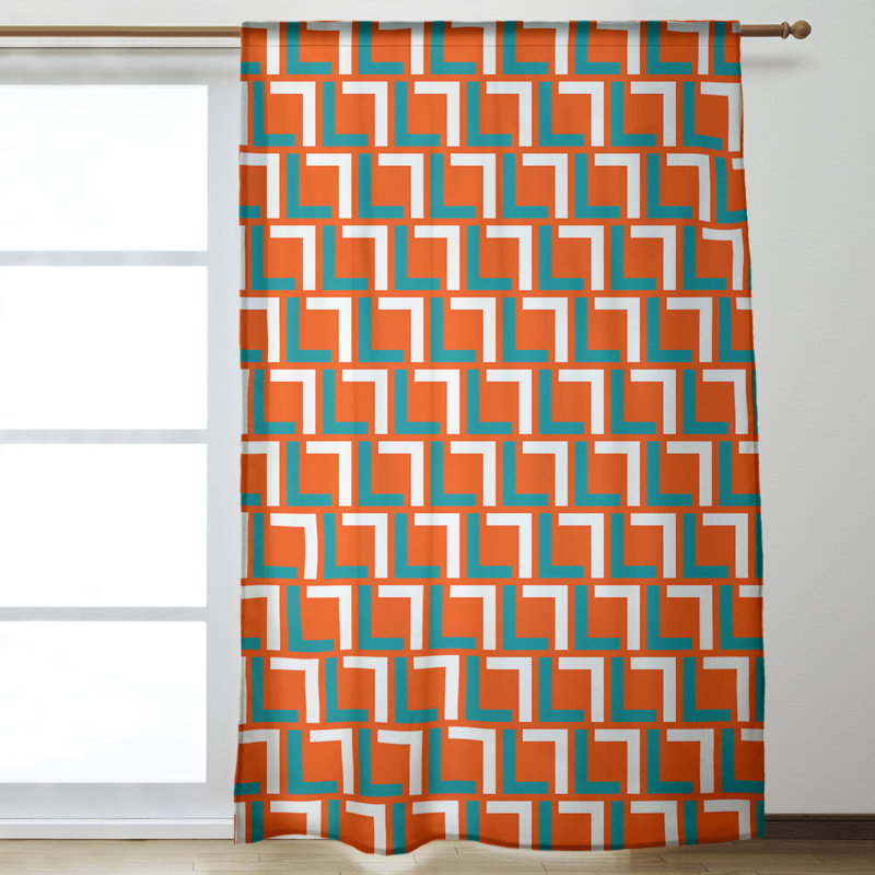 Rideau de luxe Washington, Orange/Aqua/White
