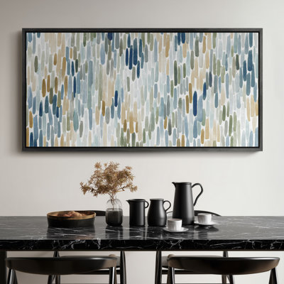 Extra Large Vertical Modern Abstract Color Strokes in Balanced Rhythm Composition Print Wall Art