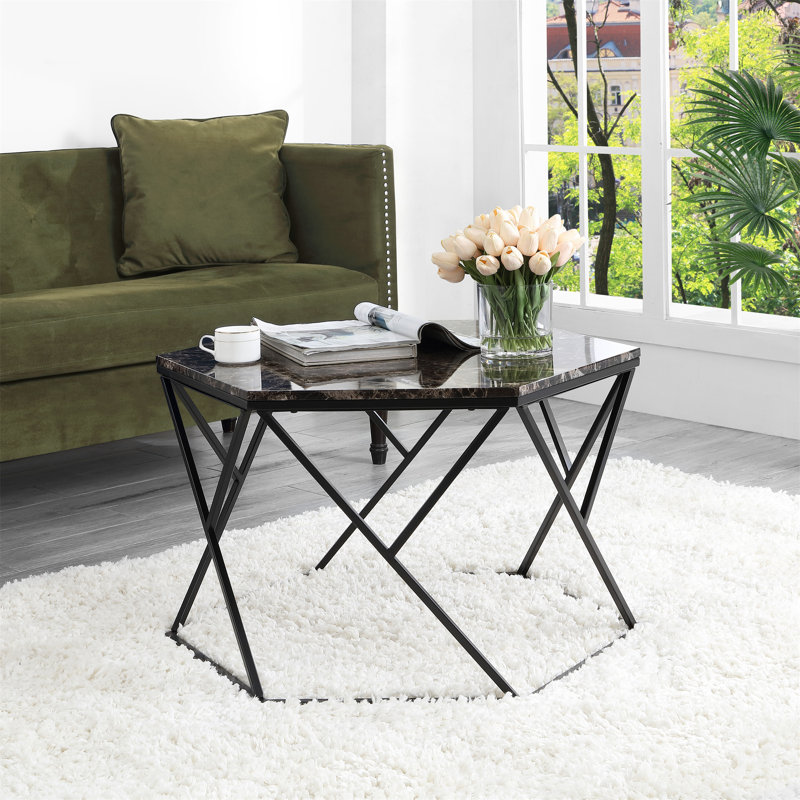 Southerland Frame Coffee Table, Black, Granite