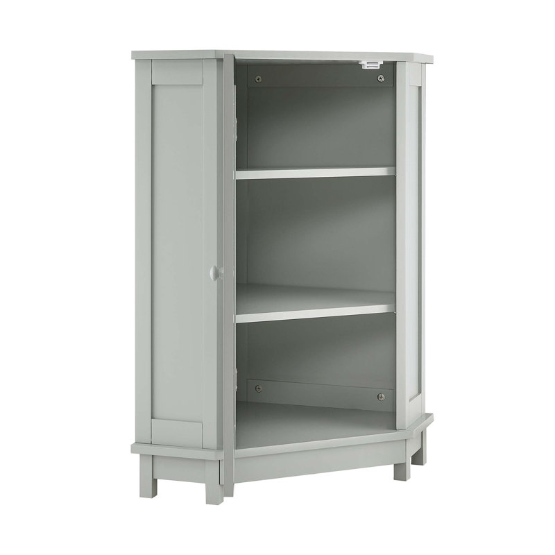 Armoire de rangement d'angle moderne avec tablette réglable, Gray
