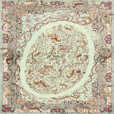 Tapis oriental rouge / beige