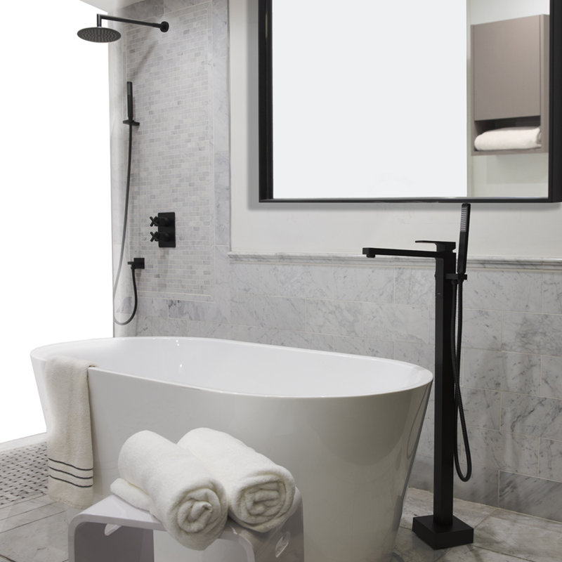 Aquatre 58.88'' L Freestanding Soaking Bathtub