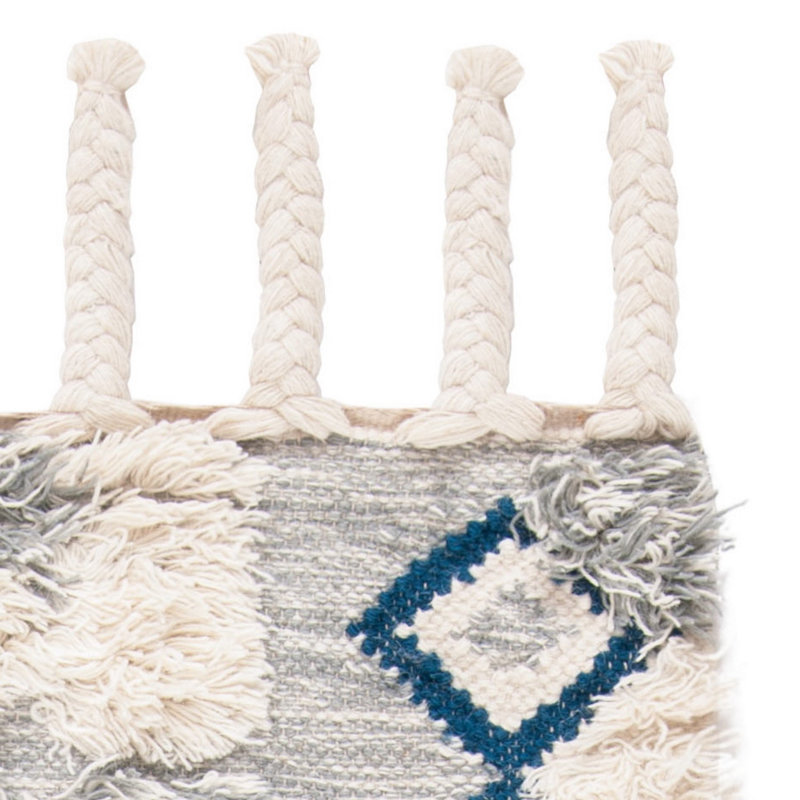Cedar Drive Kenya Hand Knotted Wool/Cotton Southwestern Rug in Ivory/Gray, Rectangle 6' x 9'