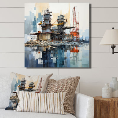 " Blue Oil Rigs Fields Industrial II "