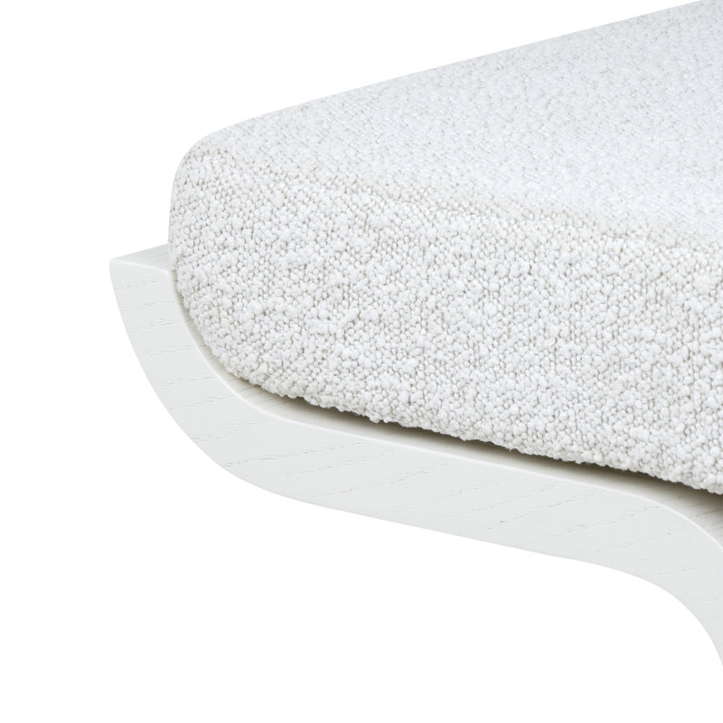 Carson Upholstered Utility Stool, Glazed Whisper White