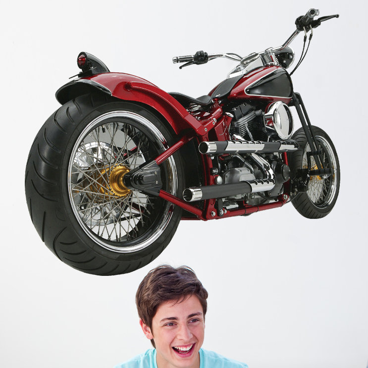 Motorcycle Non-Wall Damaging Wall Decal, 40" H x 48" W