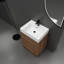 Meuble-lavabo de salle de bain 24 po avec lavabo simple et tiroir double. Bois d'ingénierie, finition brune avec tiroir d'armoire encastré moderne en bois d'ingénierie autoportant à pois-996620466-996620467