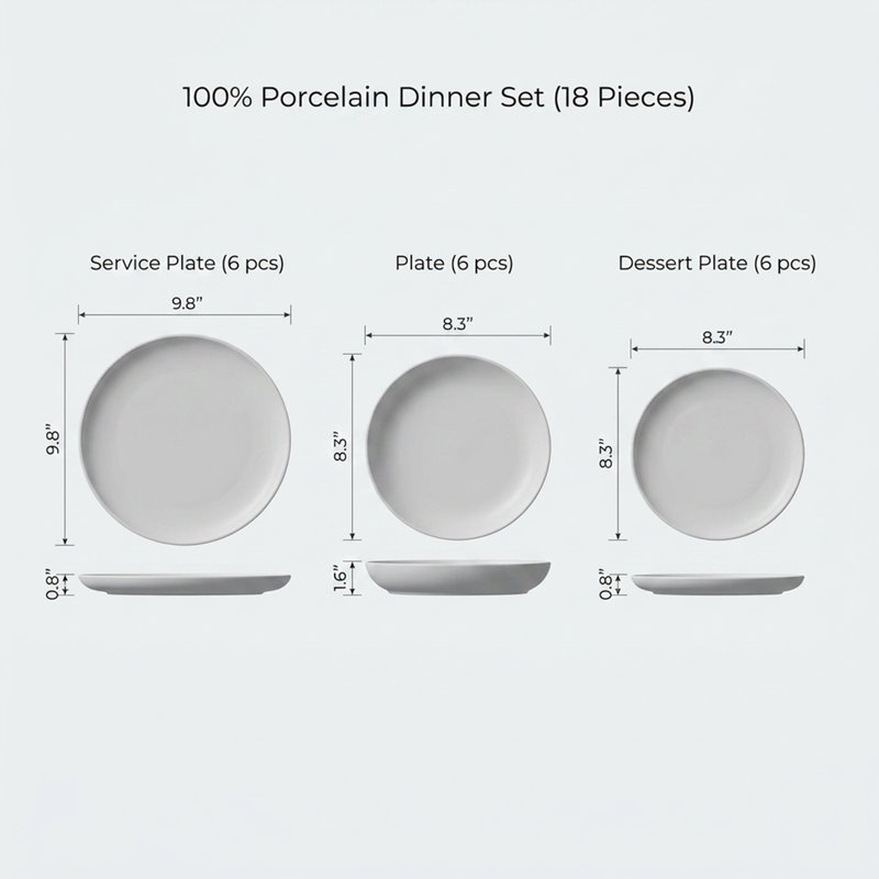 Service de vaisselle en porcelaine bleue et brune Artisan Reactive Glaze (service de 18 pièces pour 6 personnes)
