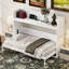 Lit double XL avec bureau, éclairage DEL et station de recharge. Blanc. Fabriqué en bois massif. Parfait pour un bureau à domicile ou une chambre d'amis élégante. Couleur blanche, port. Utilisation de la construction.