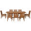 9 Piece Teak Wood Dining Set Including Semi-oval Extension Table And 8 Abaco Side Chairs