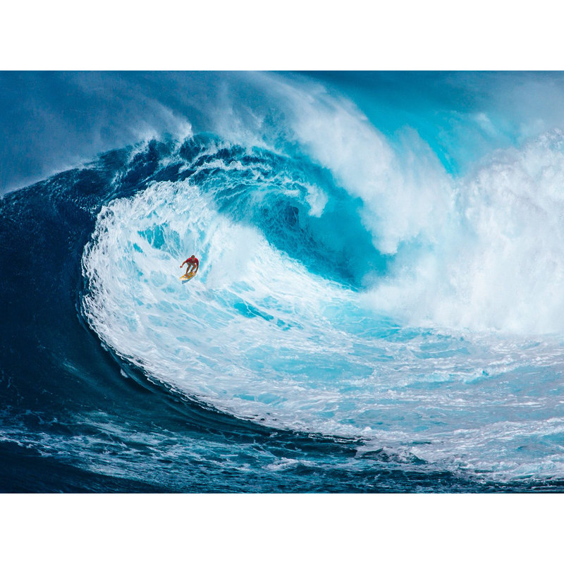 Surfing The Big Wave, Tasmania - Print on Canvas, 70cm H x 100cm W x 4cm D